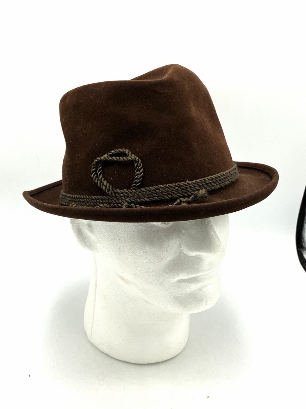 Vintage Stetson Fedora Hat 7 1/8 Brown Suede Finish ZCMI Salt Lake City